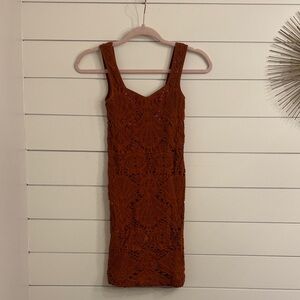 Free People Orange/Pink Mini Dress